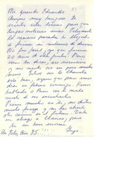 Saludo de Inje a Eduardo Carrasco