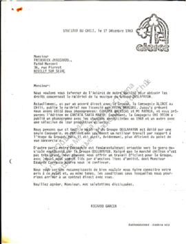 Ricardo García sobre carta dirigida a Frederick Jyaccardo